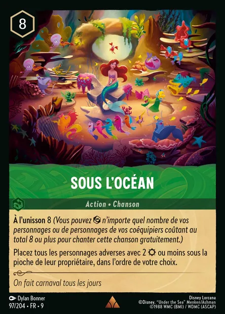 Sous l'océan, carte Disney Lorcana CH9-097 — extension Fabuleux
