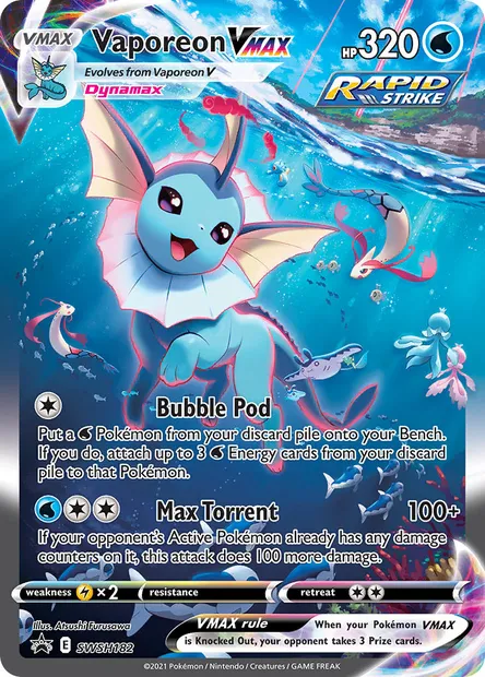 Vaporeon VMAX, Pokémon card SWSH 182 — SWSH Black Star Promos set