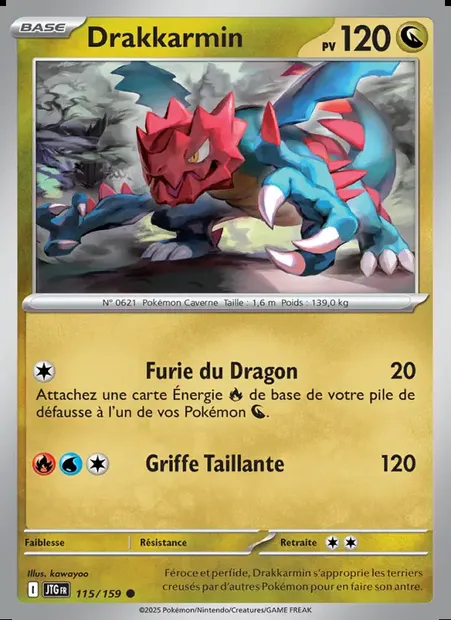 Drakkarmin, carte Pokémon JTG 115 — extension Aventures Ensemble