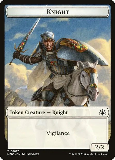 Knight, carte Magic TMOC 7 — extension March of the Machine Commander Tokens