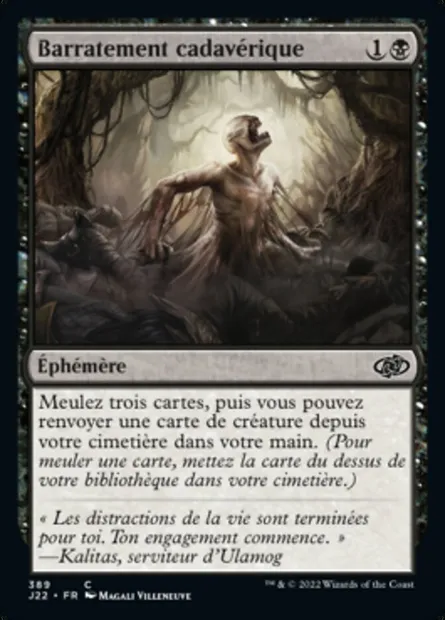 Barratement cadavérique, carte Magic J22 389 — extension Jumpstart 2022