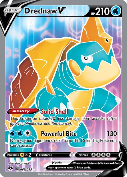Drednaw V, Pokémon card CPA 69 — Champion's Path set