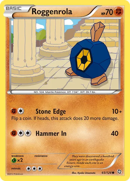 Roggenrola, Pokémon card DRX 65 — Dragons Exalted set