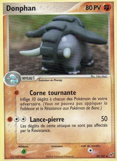 Donphan, carte Pokémon DX 30 — extension EX Deoxys