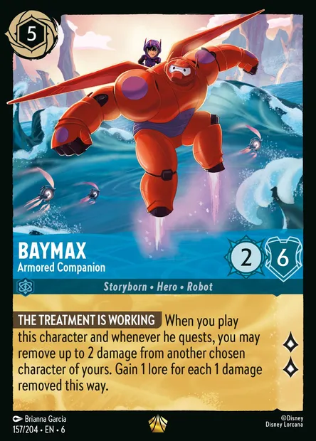 Baymax - Armored Companion, Disney Lorcana card CH6-157 — Azurite Sea set
