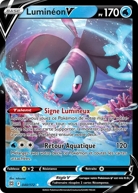 Luminéon V, carte Pokémon BRS 040 — extension Stars Étincelantes