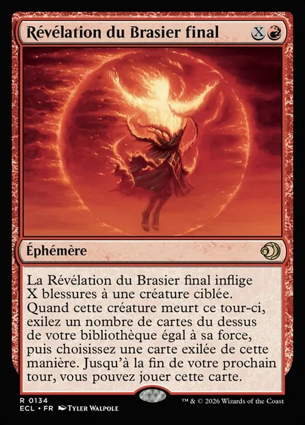 Révélation du Brasier final, carte Magic ECL 134 — extension Lorwyn Eclipsed