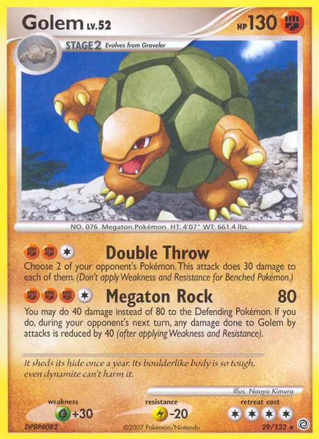 Golem, Pokémon card SW 29 — Secret Wonders set