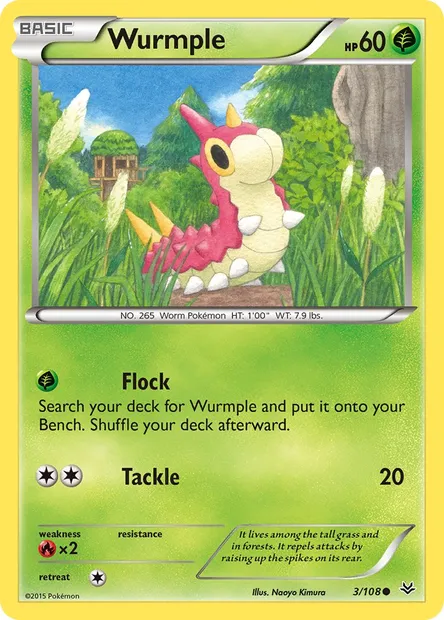 Wurmple, Pokémon card ROS 3 — Roaring Skies set