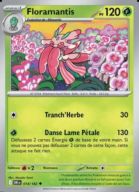 Floramantis, carte Pokémon DRI 014 — extension Rivalités Destinées
