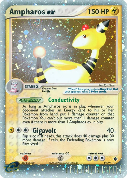 Ampharos ex, Pokémon card DR 89 — Dragon set
