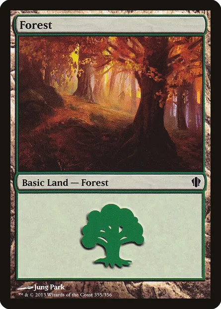 Forest, Magic card C13 355 — Commander 2013 set
