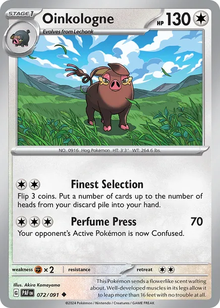 Oinkologne, Pokémon card PAF 072 — Paldean Fates set