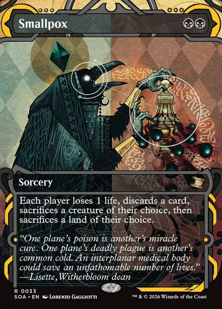 Smallpox, Magic card SOA 33 — Secrets of Strixhaven Mystical Archive set