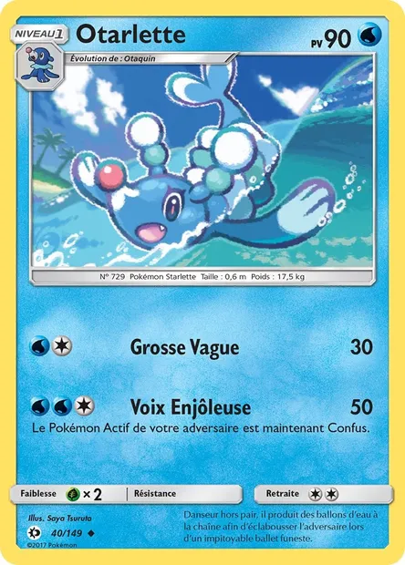 Otarlette, carte Pokémon SUM 40 — extension Soleil et Lune