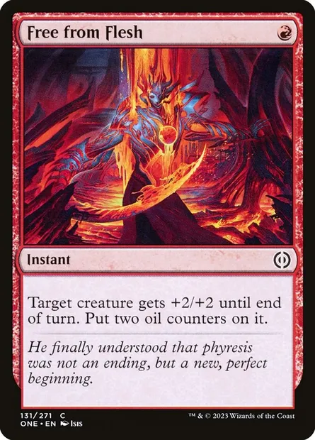 Free from Flesh, Magic card ONE 131 — Phyrexia: All Will Be One set