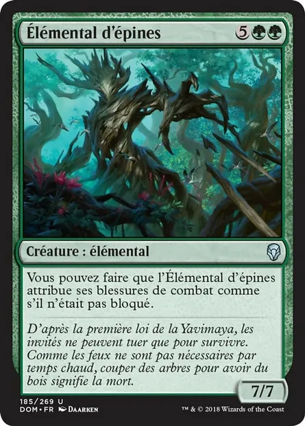 Élémental d'épines, carte Magic DOM 185 — extension Dominaria