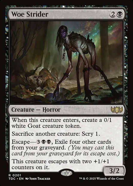 Woe Strider, Magic card TDC 201 — Tarkir: Dragonstorm Commander set