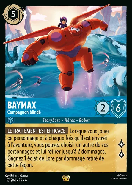 Baymax - Compagnon blindé, carte Disney Lorcana CH6-157 — extension La Mer Azurite