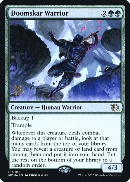 Doomskar Warrior, Magic card PMOM 185s — March of the Machine Promos set
