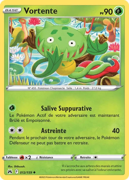 Vortente, carte Pokémon CRZ 012 — extension Zénith Suprême