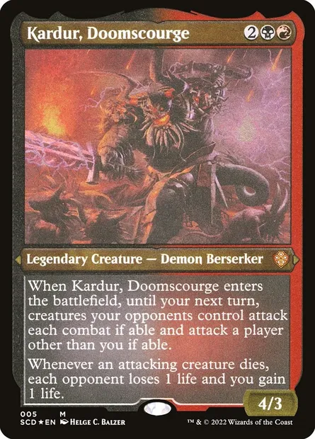 Kardur, Doomscourge, Magic card SCD 5 — Starter Commander Decks set