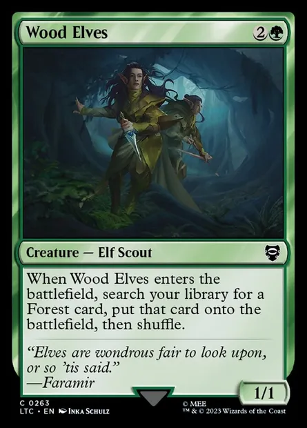 Wood Elves, Magic card LTC 263 — Tales of Middle-earth Commander set