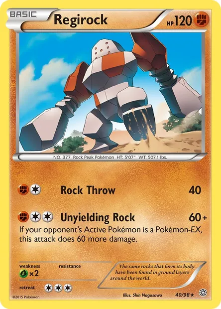 Regirock, Pokémon card AOR 40 — Ancient Origins set