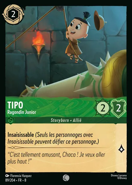 Tipo - Ragondin Junior, carte Disney Lorcana CH8-089 — extension Le Règne de Jafar