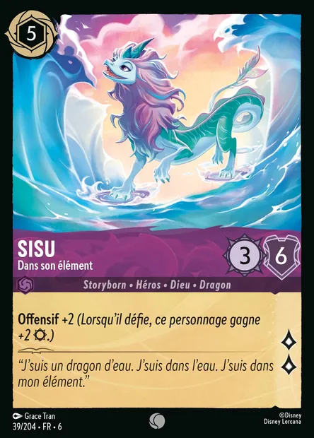 Sisu - Dans son élément, carte Disney Lorcana CH6-039 — extension La Mer Azurite