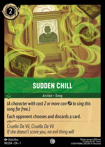 Sudden Chill, Disney Lorcana card CH1-098 — The First Chapter set