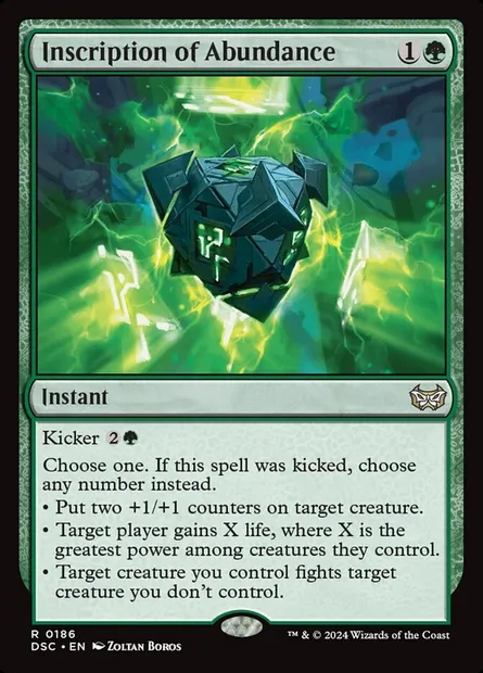 Inscription of Abundance, Magic card DSC 186 — Duskmourn: House of Horror Commander set