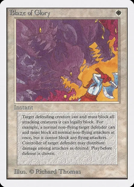 Blaze of Glory, carte Magic 2ED 6 — extension Unlimited Edition