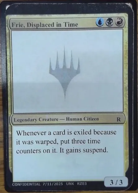 Frie, Displaced in Time, Magic card UNK RZ03m — Unknown Event set