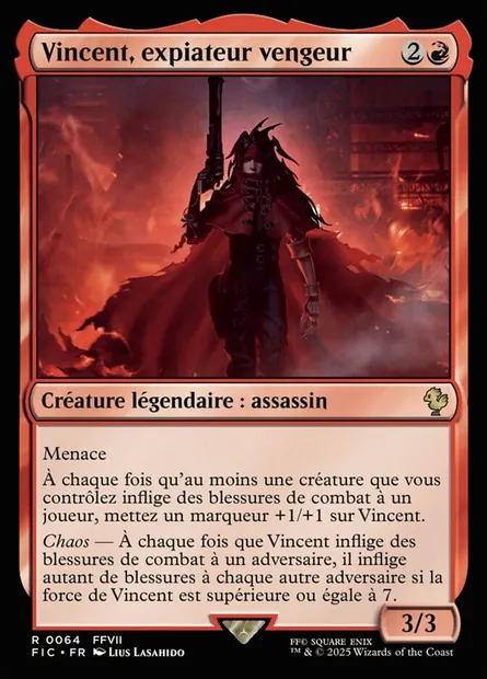 Vincent, expiateur vengeur, carte Magic FIC 64 — extension Final Fantasy Commander
