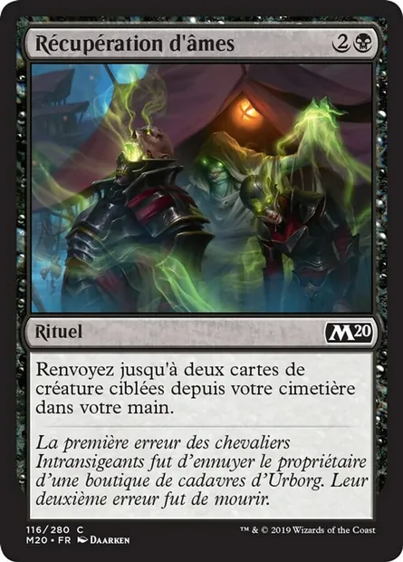 Récupération d'âmes, carte Magic M20 116 — extension Core Set 2020