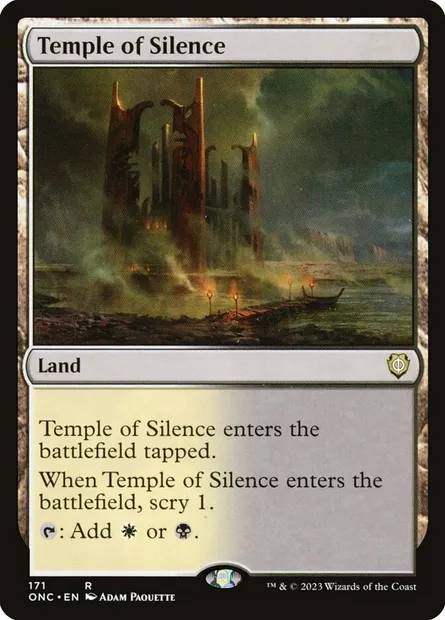 Temple of Silence, Magic card ONC 171 — Phyrexia: All Will Be One Commander set