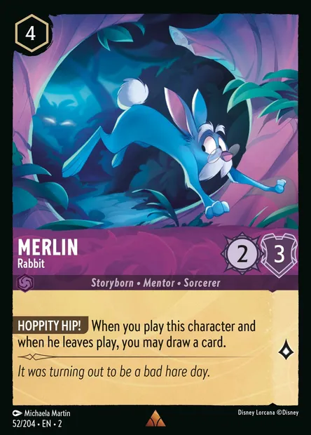 Merlin - Rabbit, Disney Lorcana card CH2-052 — Rise of the Floodborn set
