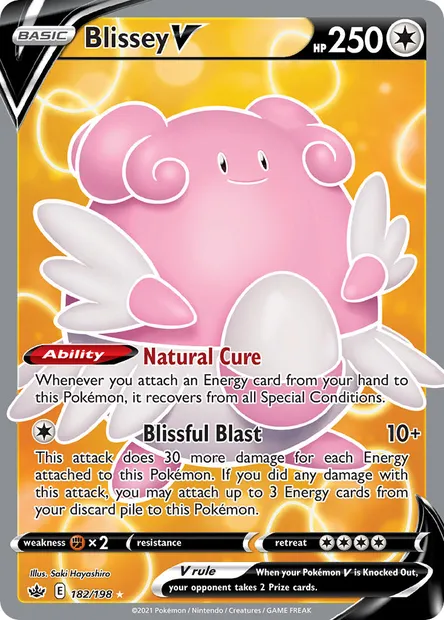 Blissey V, Pokémon card CRE 182 — Chilling Reign set