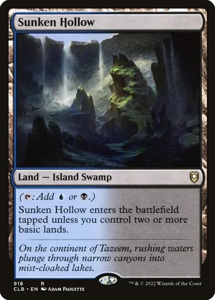 Sunken Hollow, Magic card CLB 918 — Commander Legends: Battle for Baldur's Gate set
