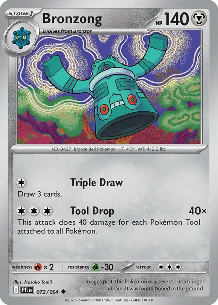 Bronzong, Pokémon card PFL 072 — Phantasmal Flames set