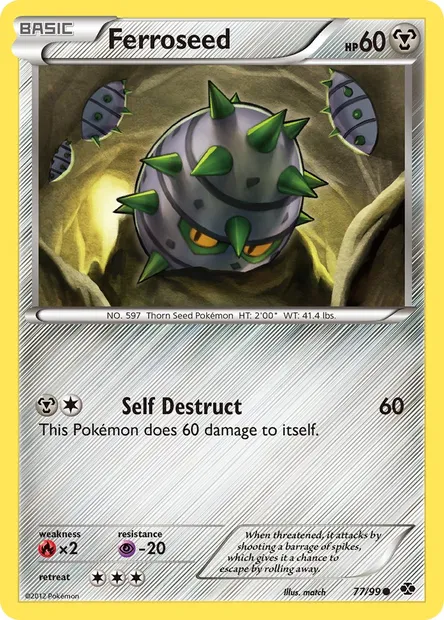 Ferroseed, Pokémon card NXD 77 — Next Destinies set
