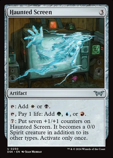 Haunted Screen, Magic card DSK 250 — Duskmourn: House of Horror set