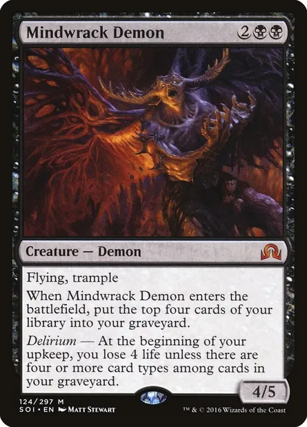 Mindwrack Demon, Magic card SOI 124 — Shadows over Innistrad set
