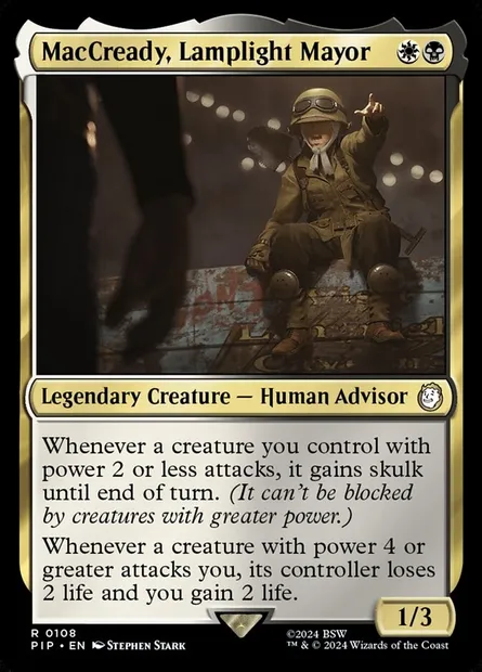 MacCready, Lamplight Mayor, Magic card PIP 108 — Fallout set