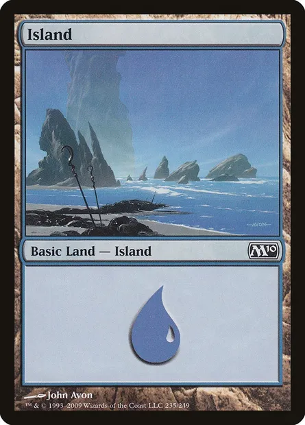Island, Magic card M10 235 — Magic 2010 set