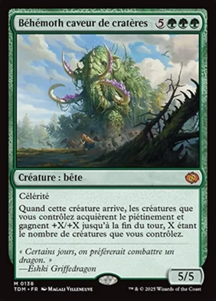 Béhémoth caveur de cratères, carte Magic TDM 138 — extension Tarkir: Dragonstorm