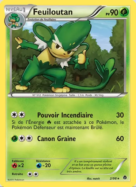 Feuiloutan, carte Pokémon EPO 2 — extension Pouvoirs Émergents