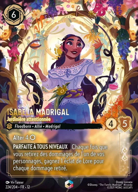 Isabela Madrigal - Jardinière attentionnée, carte Disney Lorcana CH12-224 — extension Contrées Inconnues