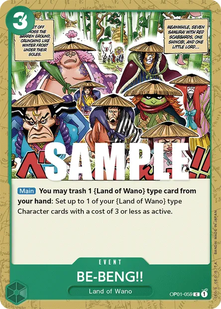 BE-BENG!!, carte One Piece OP01-059 — extension ROMANCE DAWN